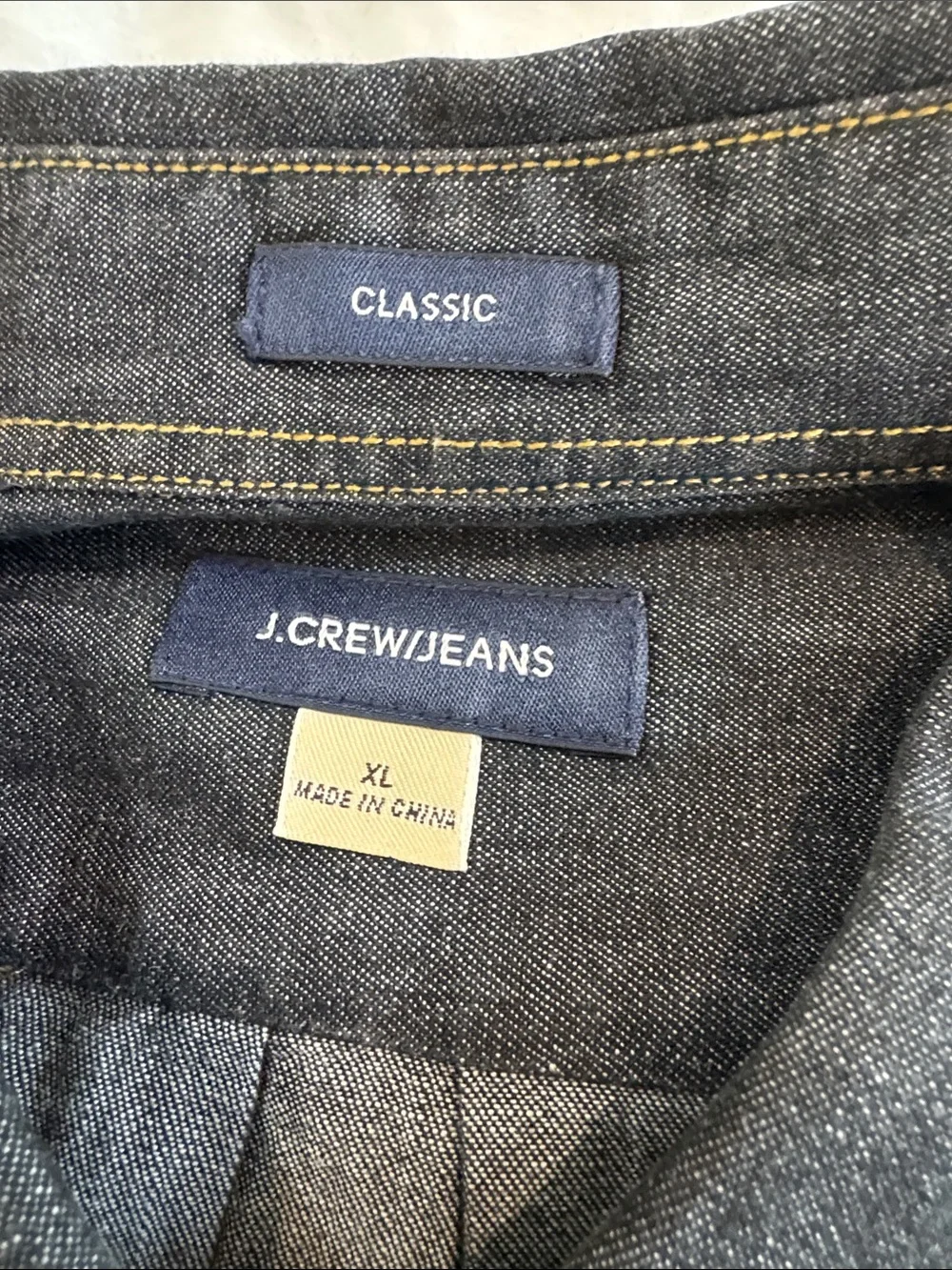 J. Crew Dark Blue Denim Button-Down Shirt